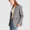 Women Belle & Bloom Suits & Blazers | Piccadilly Wool Blend Plaid Blazer - Grey