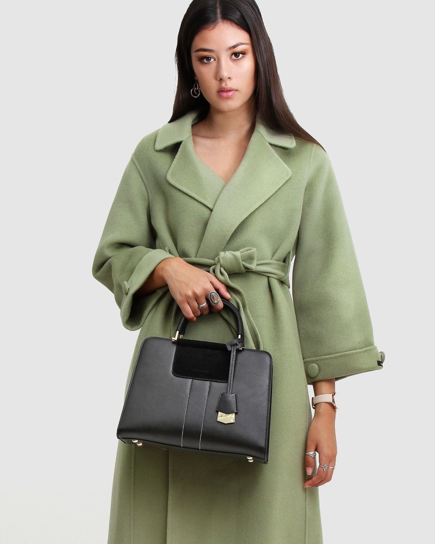 Women Belle & Bloom Belted Coats | Stay Wild Oversized Wool Coat - Grass