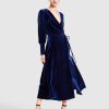 Women Belle & Bloom Maxi Dresses | Current Mood Velvet Wrap Dress - Royal Blue