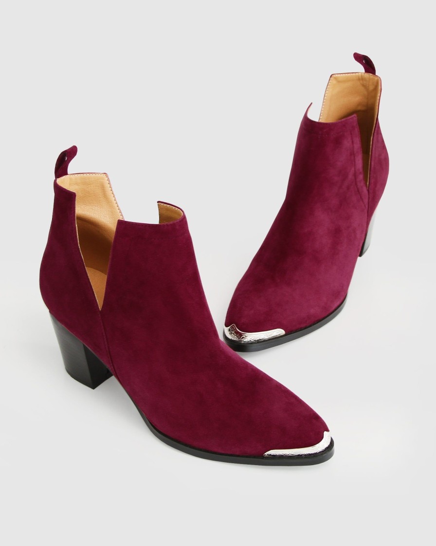 Women Belle & Bloom Boots | Austin Suede Ankle Boot - Merlot