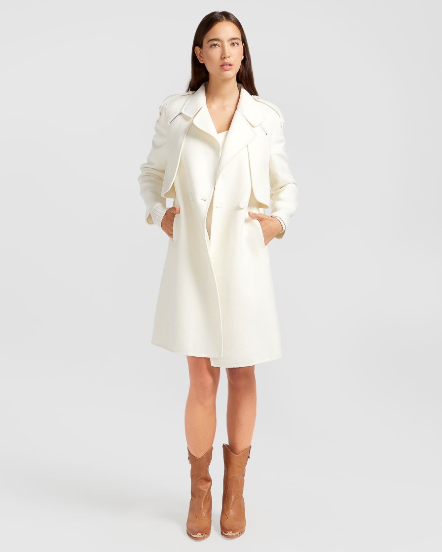 Women Belle & Bloom Wool Coats | Palm City Wool Blend Coat - Cream