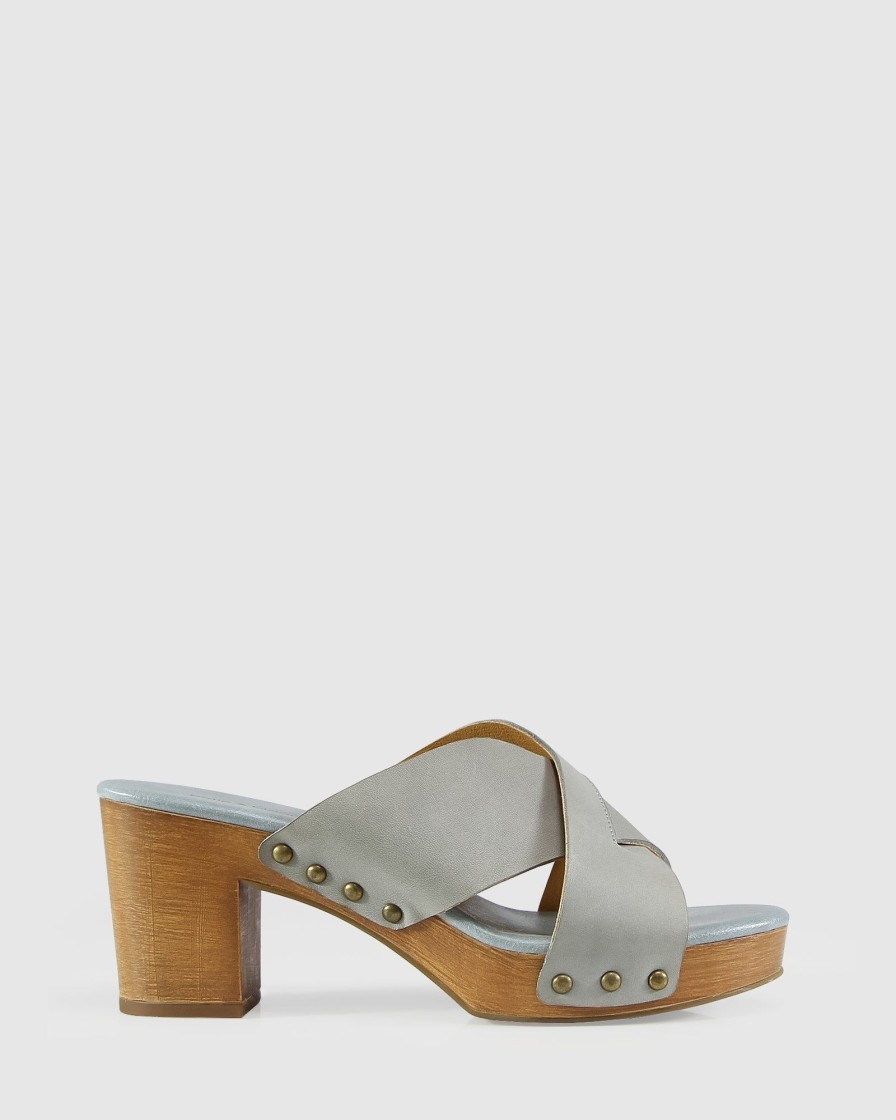 Women Belle & Bloom Heels | Midtown Clog Mule - Stonewash Blue