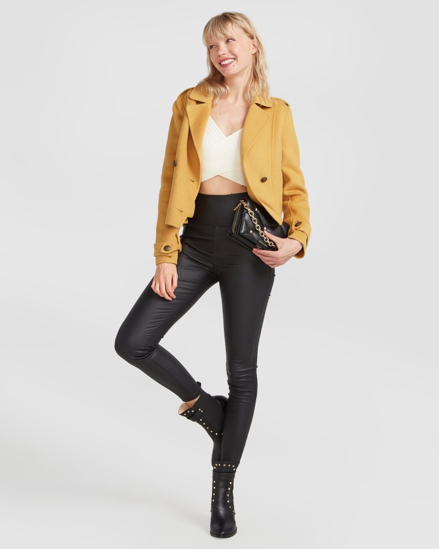 Women Belle & Bloom Wool Coats | Better Off Military Peacoat - Antique Gold