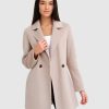 Women Belle & Bloom Belted Coats | Electric Feel Drawstring Coat - Sand