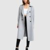 Women Belle & Bloom Wool Coats | Dream Lover Loose Fit Wool Blend Coat - Grey