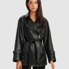 Women Belle & Bloom Leather Jackets | Bff Belted Leather Jacket