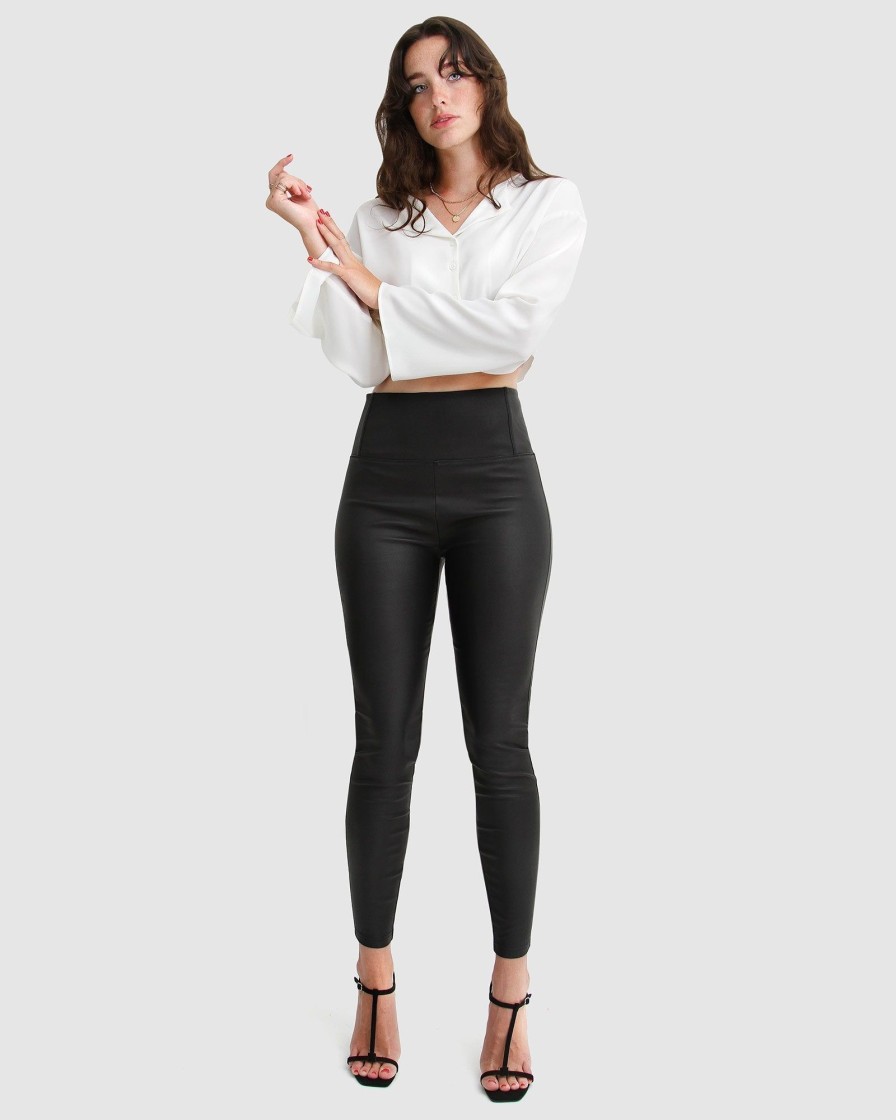 Women Belle & Bloom Pants | City Slicker Coated Legging - Black