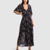 Women Belle & Bloom Maxi Dresses | Amour Amour Ruffled Midi Dress - Navy