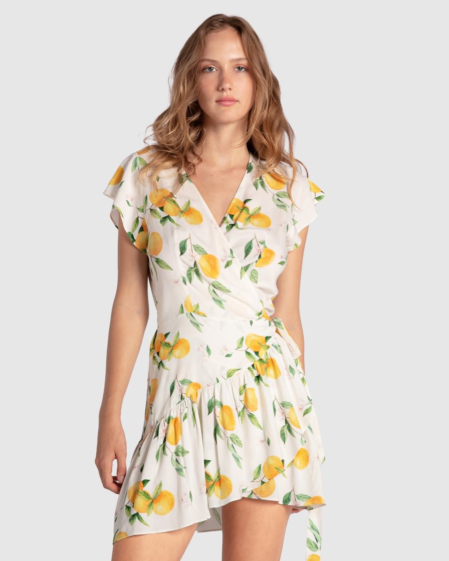 Women Belle & Bloom Mini Dresses | Love Shack Mini Wrap Dress - Orchard