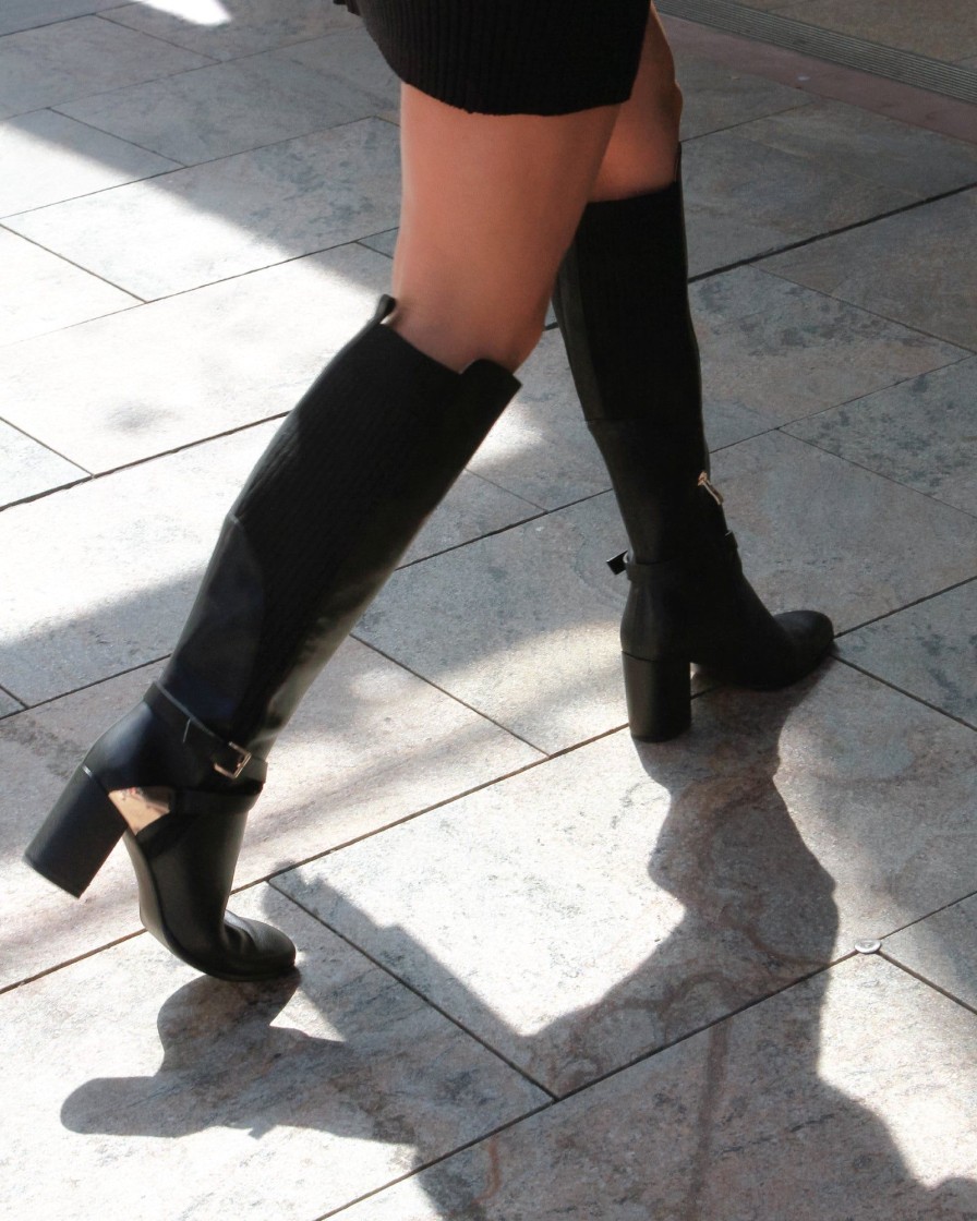 Women Belle & Bloom Boots | Breton Knee High Boot - Black