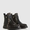 Girl Belle & Bloom | City Lights Mini Leather Ankle Boot - Black