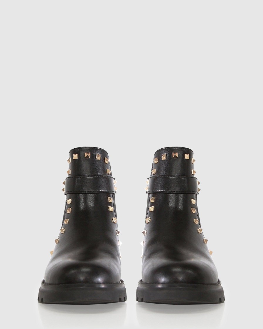 Girl Belle & Bloom | City Lights Mini Leather Ankle Boot - Black