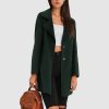 Women Belle & Bloom Wool Coats | New Fit Ex-Boyfriend Wool Blend Oversized Jacket - Dark Green