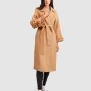 Women Belle & Bloom Belted Coats | Stay Wild Oversized Wool Coat - Camel