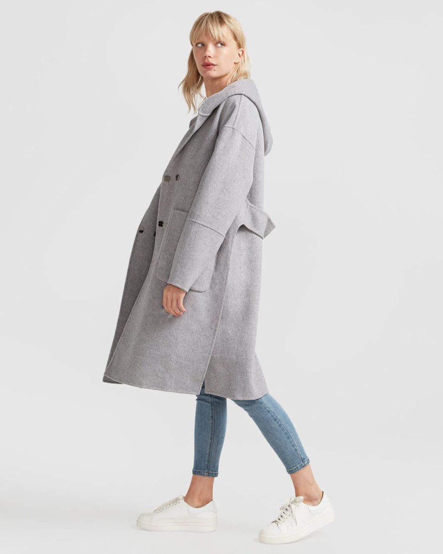 Women Belle & Bloom Wool Coats | Walk This Way Wool Blend Oversized Coat - Grey