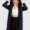 Women Belle & Bloom Wool Coats | Walk This Way Wool Blend Oversized Coat - French Navy Plaid