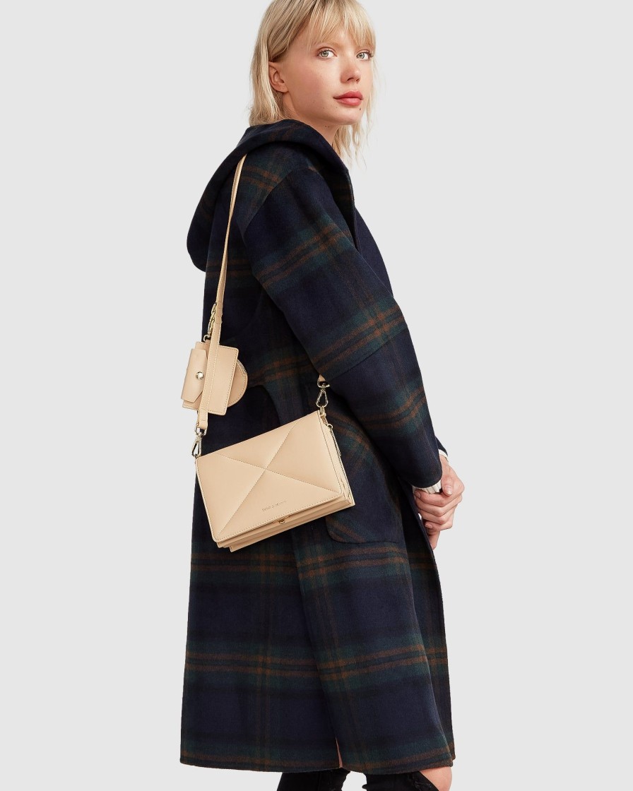 Women Belle & Bloom Wool Coats | Walk This Way Wool Blend Oversized Coat - French Navy Plaid