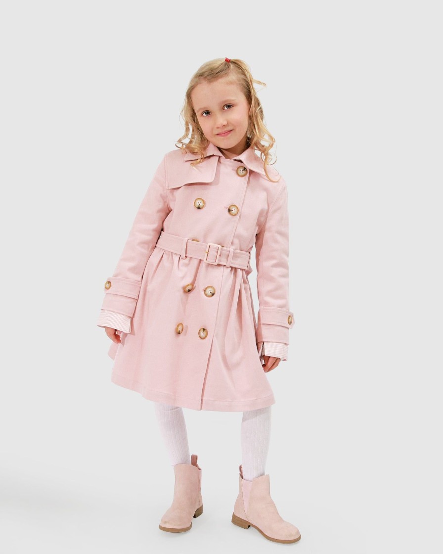 Girl Belle & Bloom | Miss Sunshine Trench Coat - Blush Pink