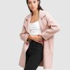 Women Belle & Bloom Wool Coats | New Fit Ex-Boyfriend Wool Blend Oversized Jacket - Blush