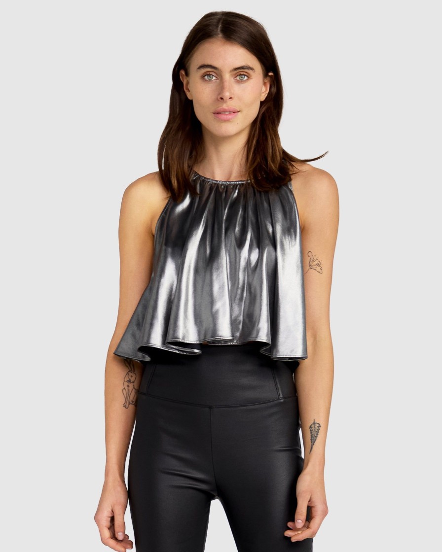 Women Belle & Bloom Shirts & Blouses | Addicted To You Trapeze Top - Gunmetal