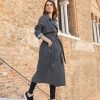 Women Belle & Bloom Belted Coats | Empirical City Trench Coat - Washed Black