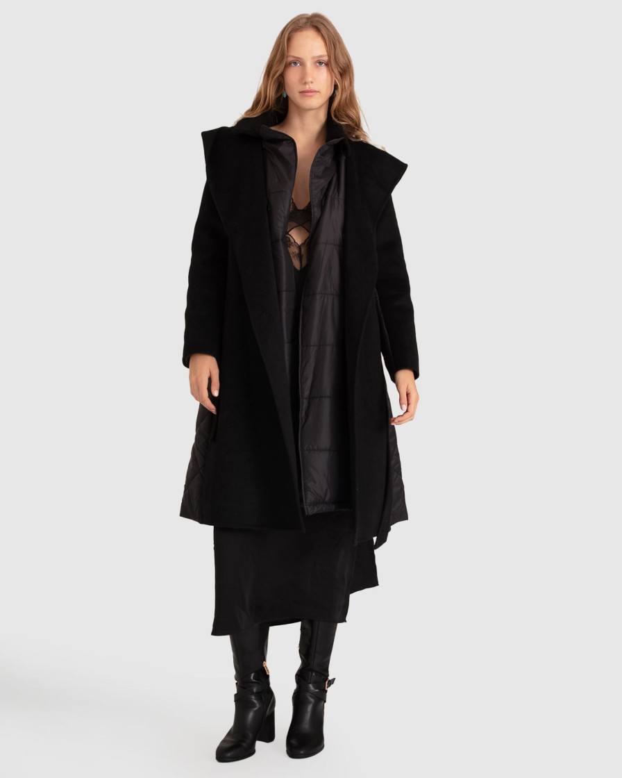 Women Belle & Bloom Wool Coats | Walk Me Home Convertible Coat - Black