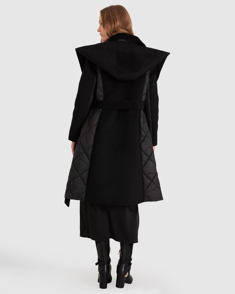 Women Belle & Bloom Wool Coats | Walk Me Home Convertible Coat - Black