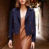 Women Belle & Bloom Wool Coats | Better Off Military Peacoat - Navy