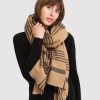 Women Belle & Bloom Scarves | Panorama Check Scarf - Camel