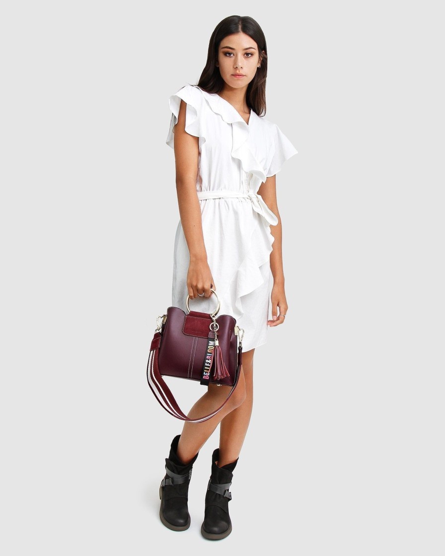 Women Belle & Bloom Shoulder Bags | Twilight Leather Cross-Body Bag - Merlot