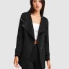 Women Belle & Bloom Wool Coats | New Fit Bad Girl Wool Blend Moto Coat - Black