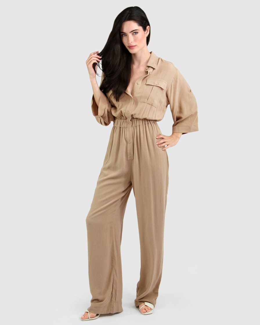 Women Belle & Bloom Jumpsuits | Art Of Escape Jumpsuit - Latte