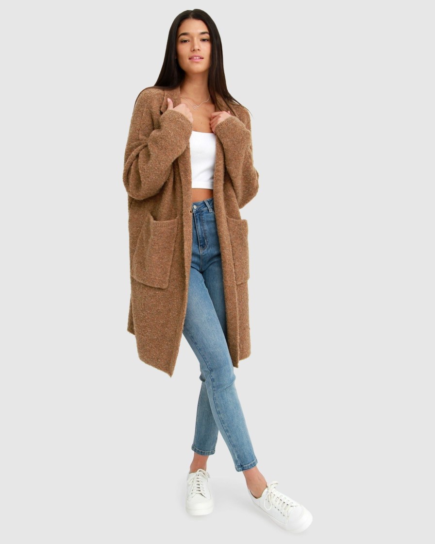 Women Belle & Bloom Jumpers & Knits | Days Go By Sustainable Blazer Cardigan - Camel