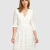 Women Belle & Bloom Mini Dresses | Sweet Talk Eyelet Mini Dress - White