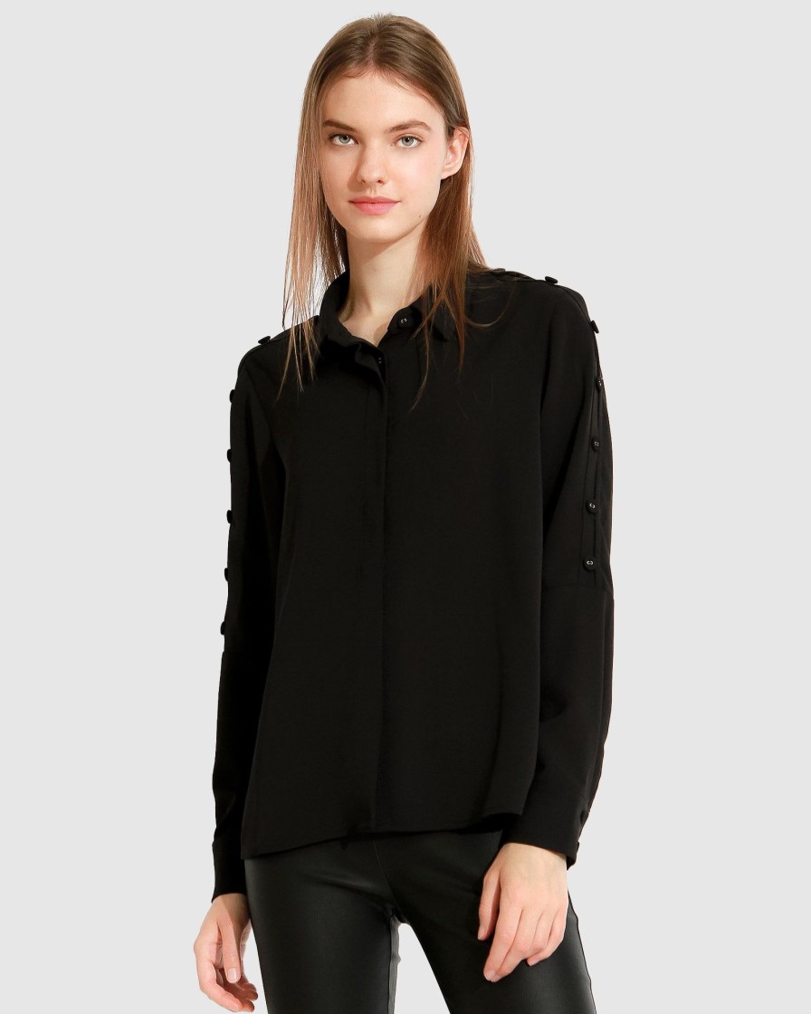 Women Belle & Bloom Shirts & Blouses | Made With Love Shirt - Black