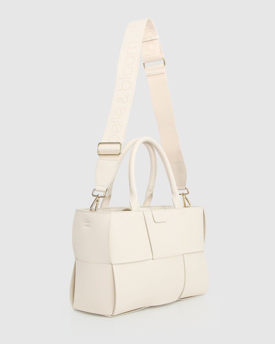 Women Belle & Bloom Totes & Bucket Bags | Long Way Home Woven Tote - Cream