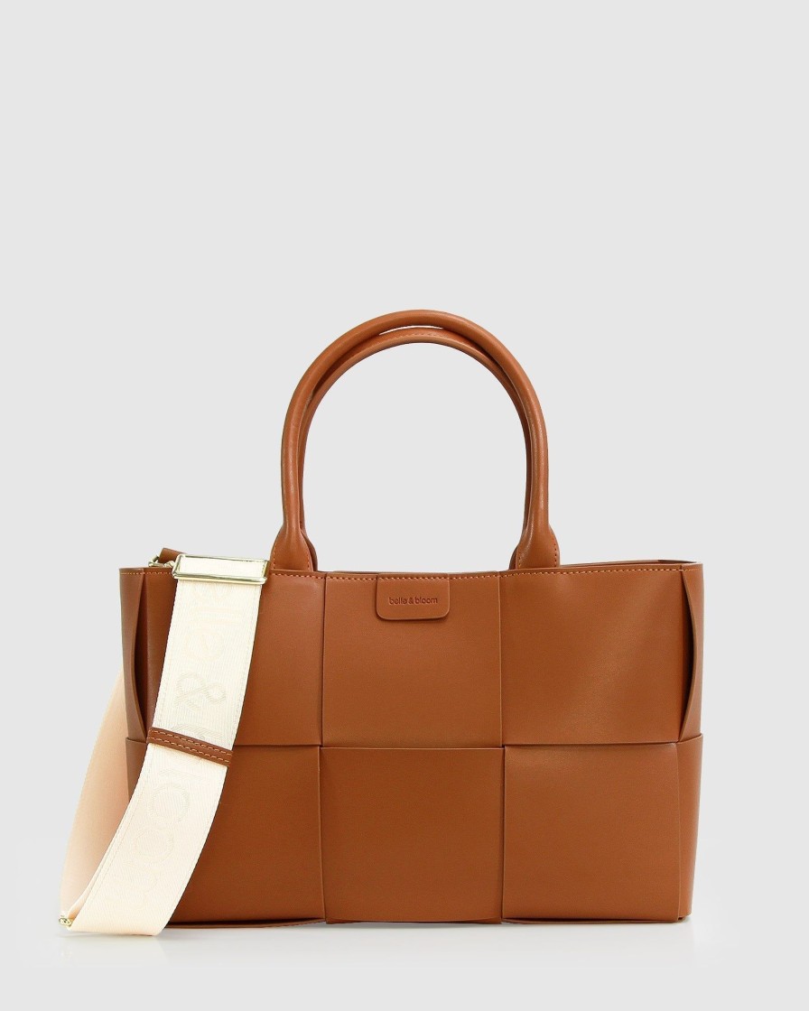 Women Belle & Bloom Totes & Bucket Bags | Long Way Home Woven Tote - Camel