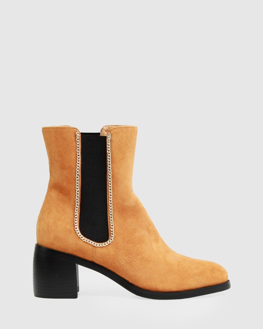 Women Belle & Bloom Boots | Remember Tonight Suede Chelsea Boot - Camel Final Sale