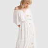 Women Belle & Bloom Maxi Dresses | La Femme Tiered Maxi Dress - White