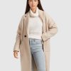 Women Belle & Bloom Wool Coats | Publisher Double-Breasted Wool Blend Coat - Sand