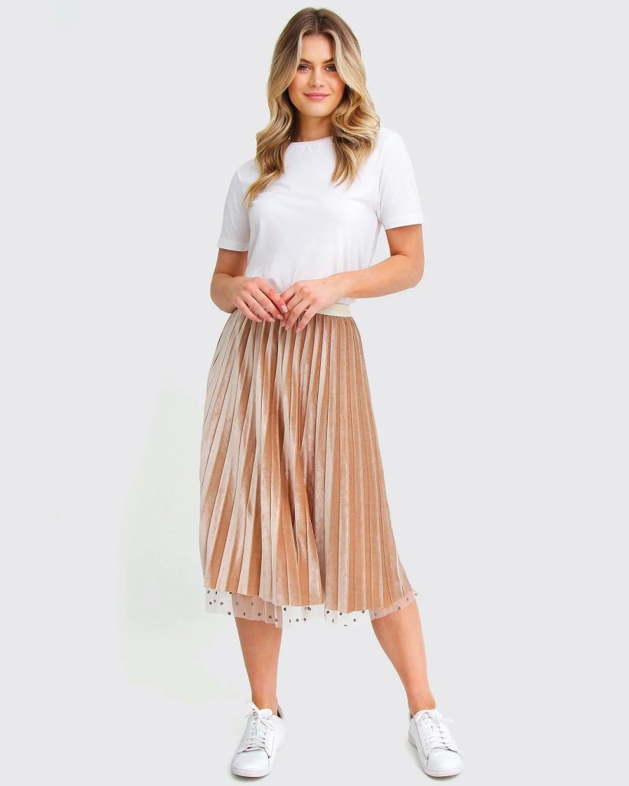 Women Belle & Bloom Skirts | Mixed Feeling Reversible Skirt - Beige