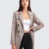 Women Belle & Bloom Suits & Blazers | Too Cool For Work Plaid Blazer - Brown