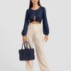 Women Belle & Bloom Shirts & Blouses | No Way Home Cropped Top - Navy Final Sale