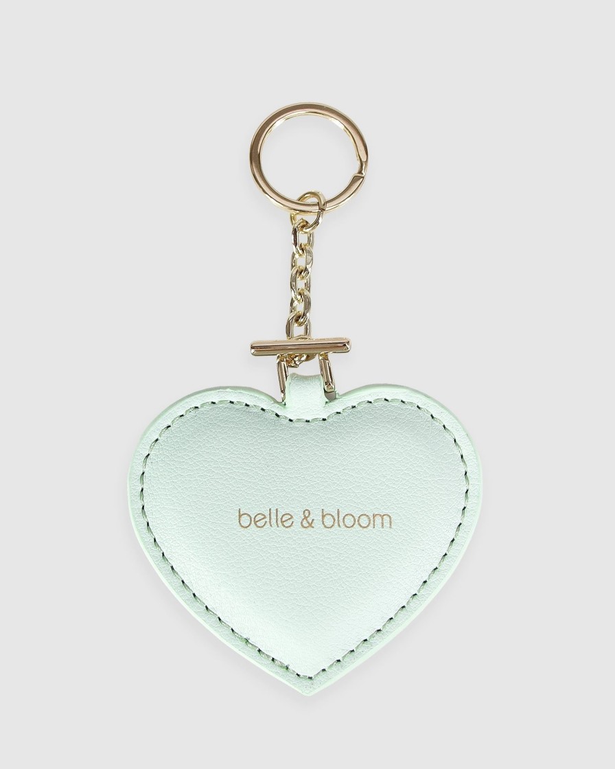 Women Belle & Bloom Key Rings | Stolen Heart Leather Keyring - Mint