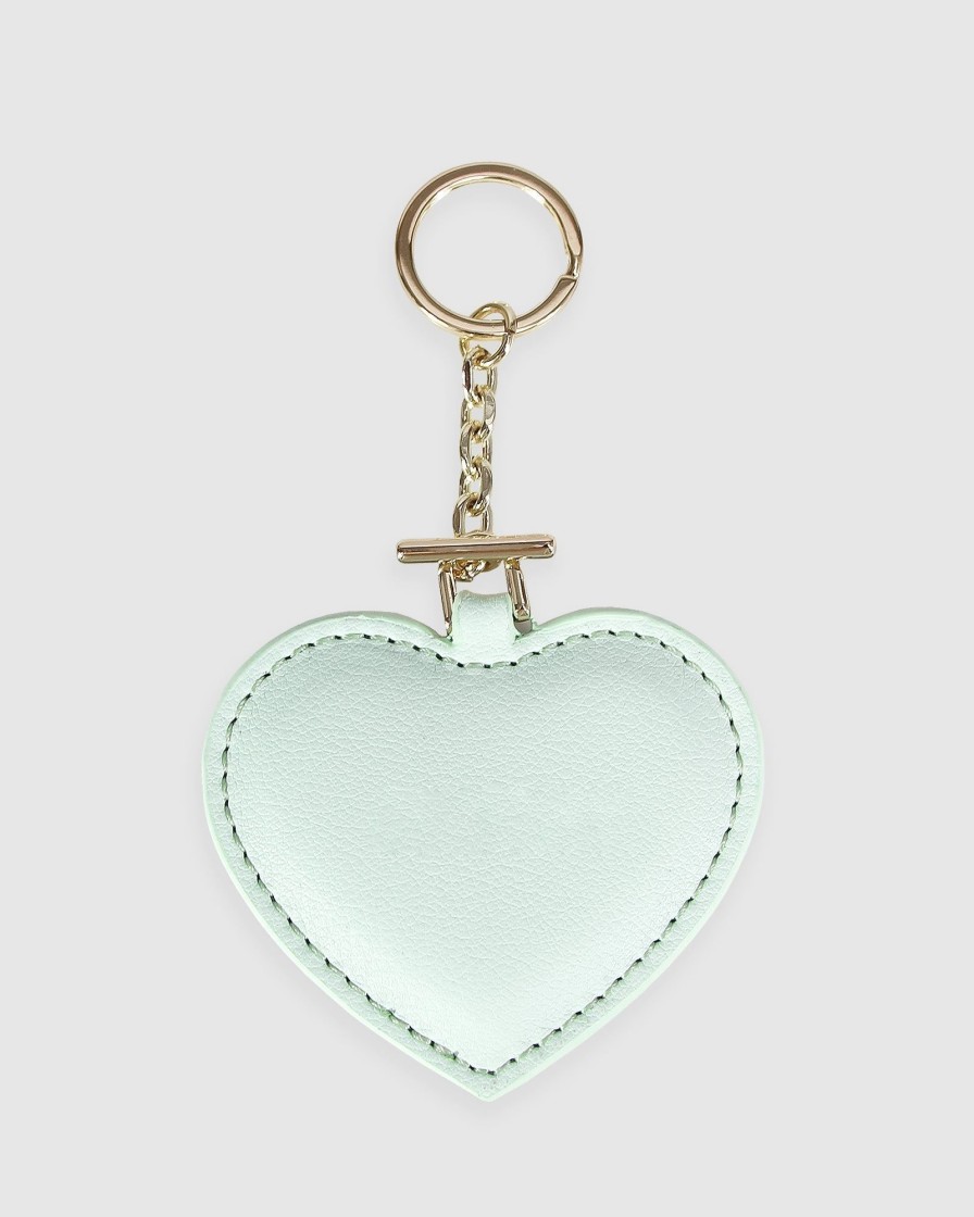 Women Belle & Bloom Key Rings | Stolen Heart Leather Keyring - Mint