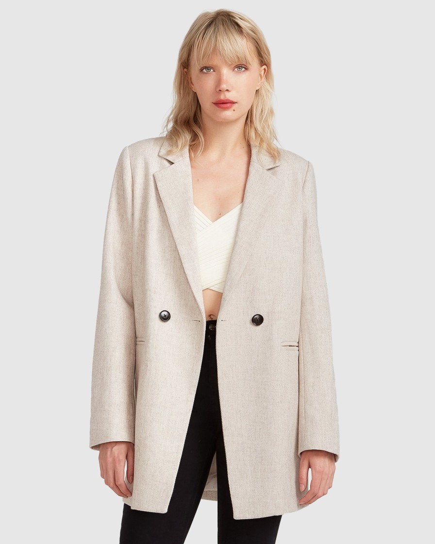 Women Belle & Bloom Wool Coats | Kensington Oversized Coat - Natural