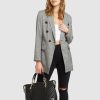 Women Belle & Bloom Suits & Blazers | Too Cool For Work Plaid Blazer - Charcoal