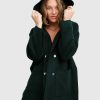 Women Belle & Bloom Wool Coats | Walk This Way Wool Blend Oversized Coat - Dark Green