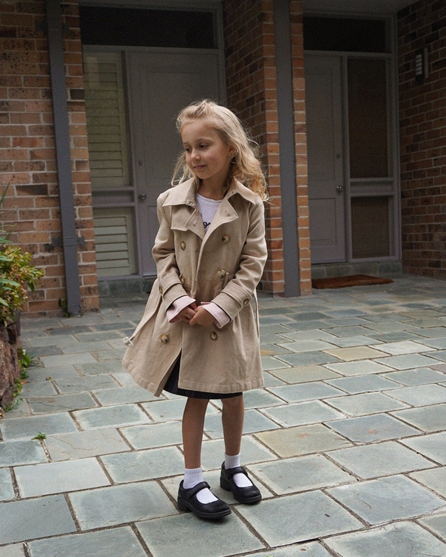 Girl Belle & Bloom | Miss Sunshine Trench Coat - Camel