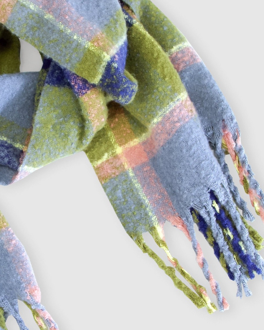 Women Belle & Bloom Scarves | Upstate Brushed Plaid Scarf - Olive